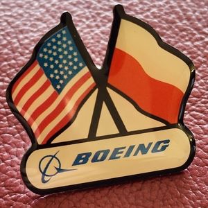 Boeing USA/Poland Flag Friendship Lapel pin